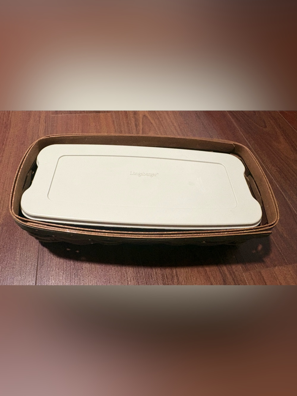 Longaberger bread basket with protector and lid